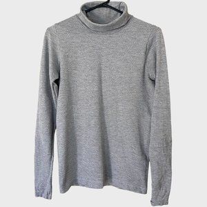Athleta Flurry Blizzard Shine Turtleneck Womens Medium Heather Gray Long-Sleeve
